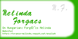 melinda forgacs business card